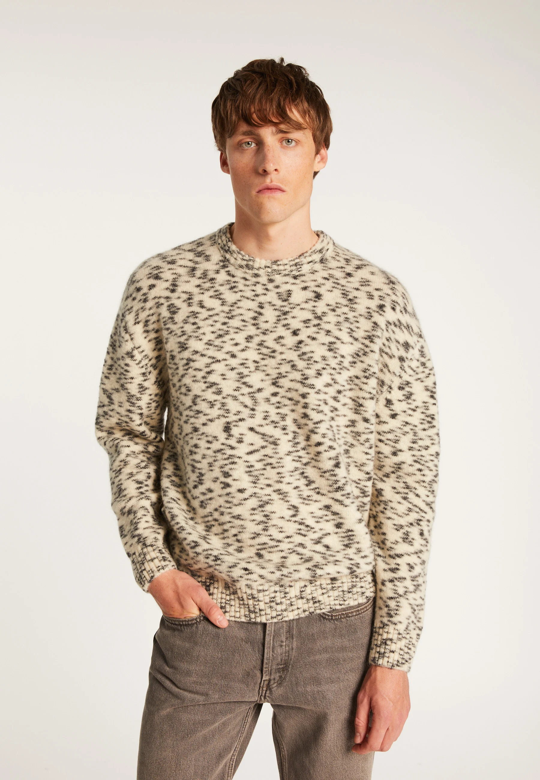TEXAH24 - Pull col rond en mohair | Blanc