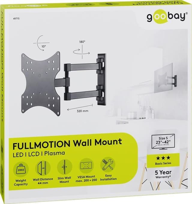 Goobay TV vægbeslag Basic FULLMOTION (S)