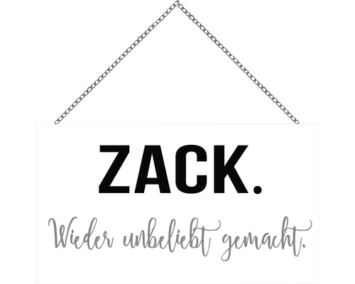 Houten bord met ketting Zack 23x13 cm