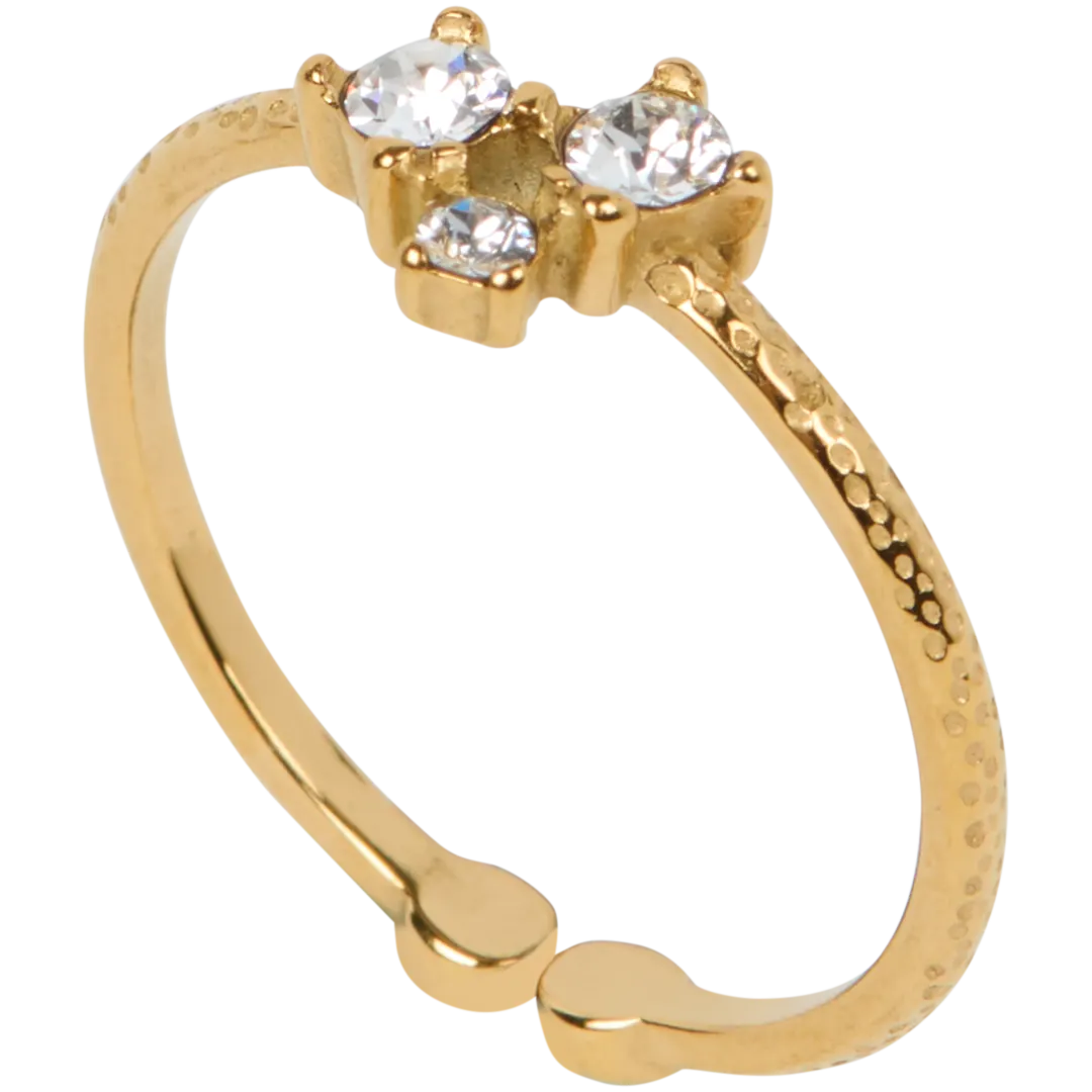 Bague dorée avec Swarovski