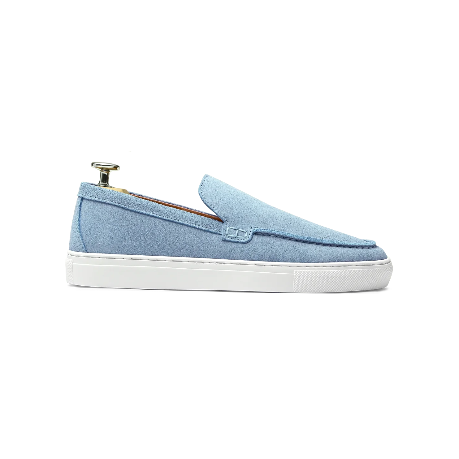 Tossa-Mocassin en veau velours bleu ciel