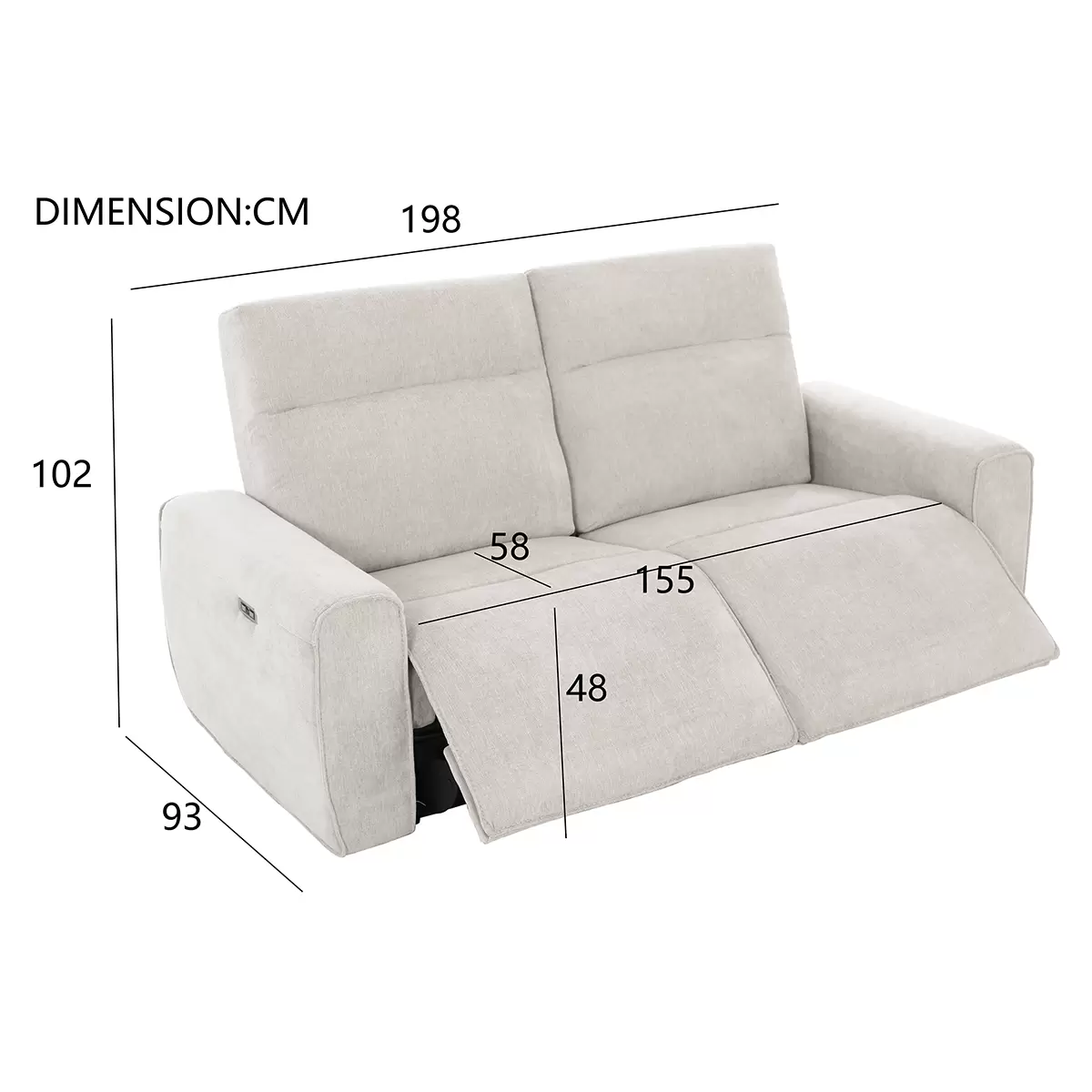 3er Sofa Paco Beige