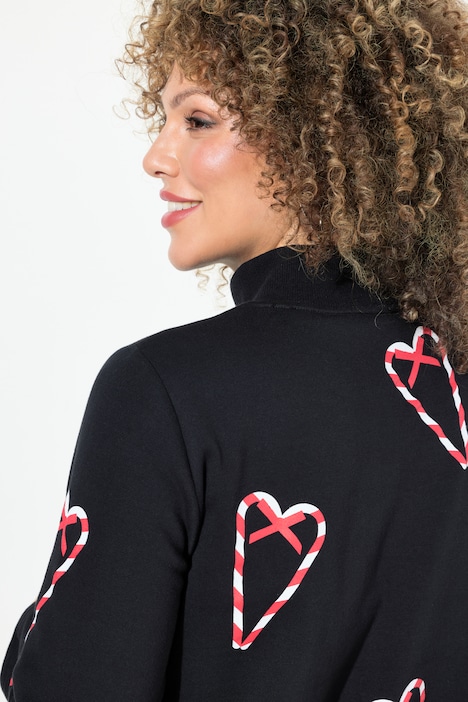 Sweatshirt, Zuckerstangen, Classic, Stehkragen, Langarm
