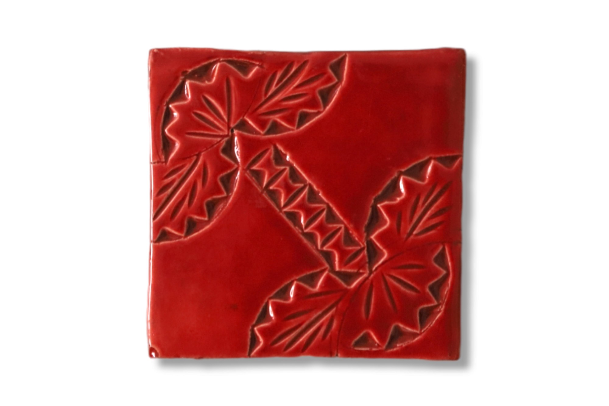 Kachel 'pont rouge', rot, T 10 cm, B 10 cm, H 1 cm von fischer's lagerhaus
