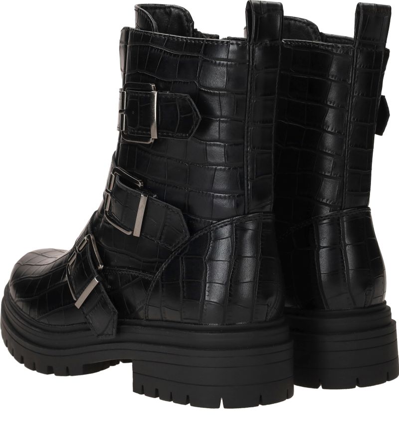 DSTRCT Bikerboots Zwart Dames