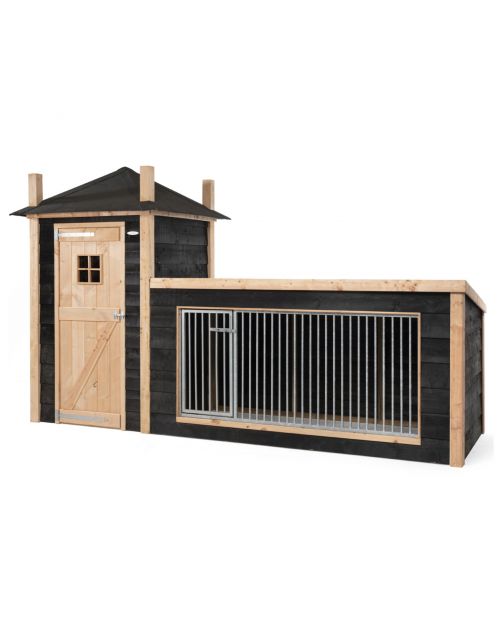 Voldux Hondenkennel Hooiberg Siem - Hondenhok - 392x150x235 cm Zwart
