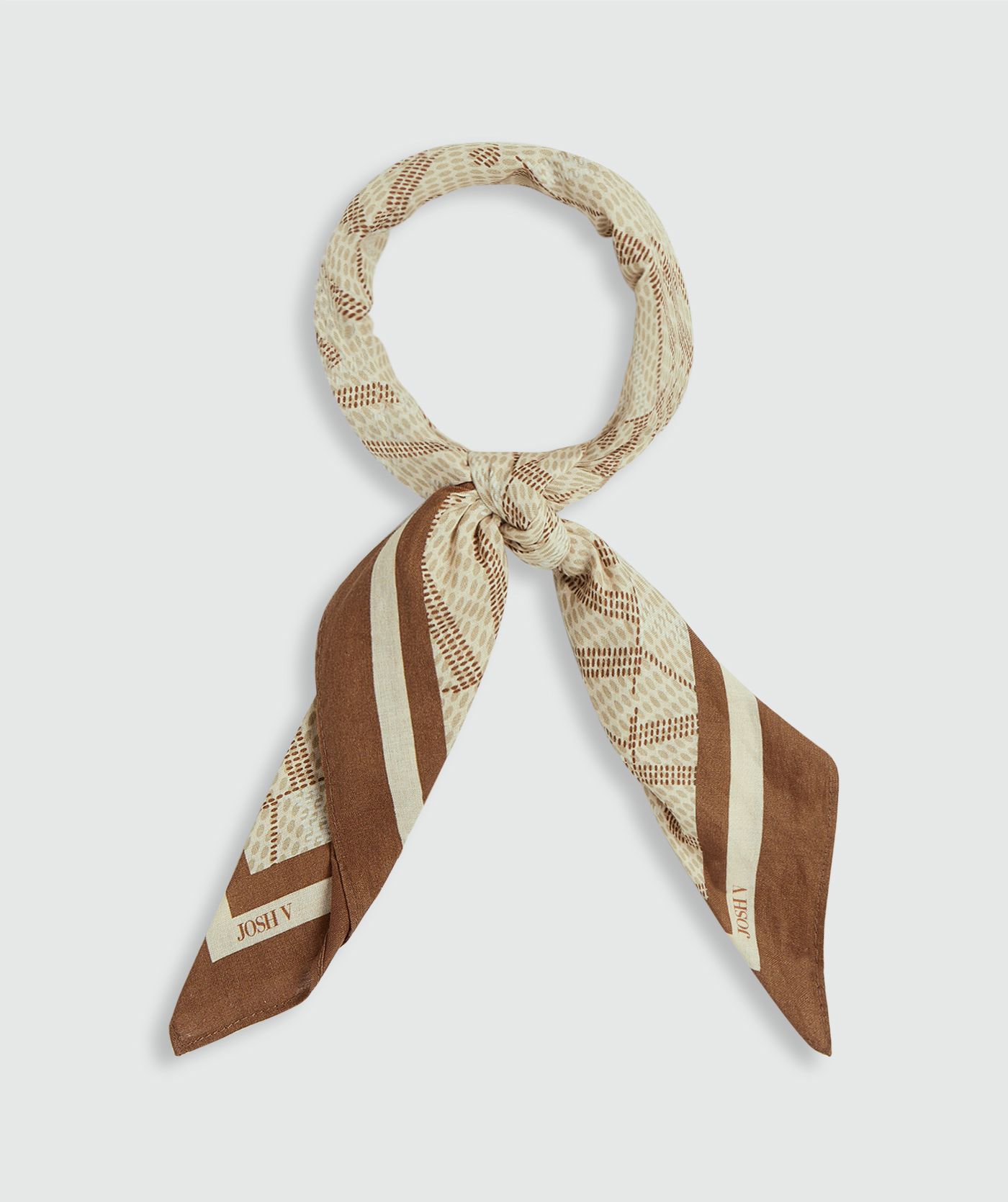 JV-BRYCE sjaal met logoprint - beige