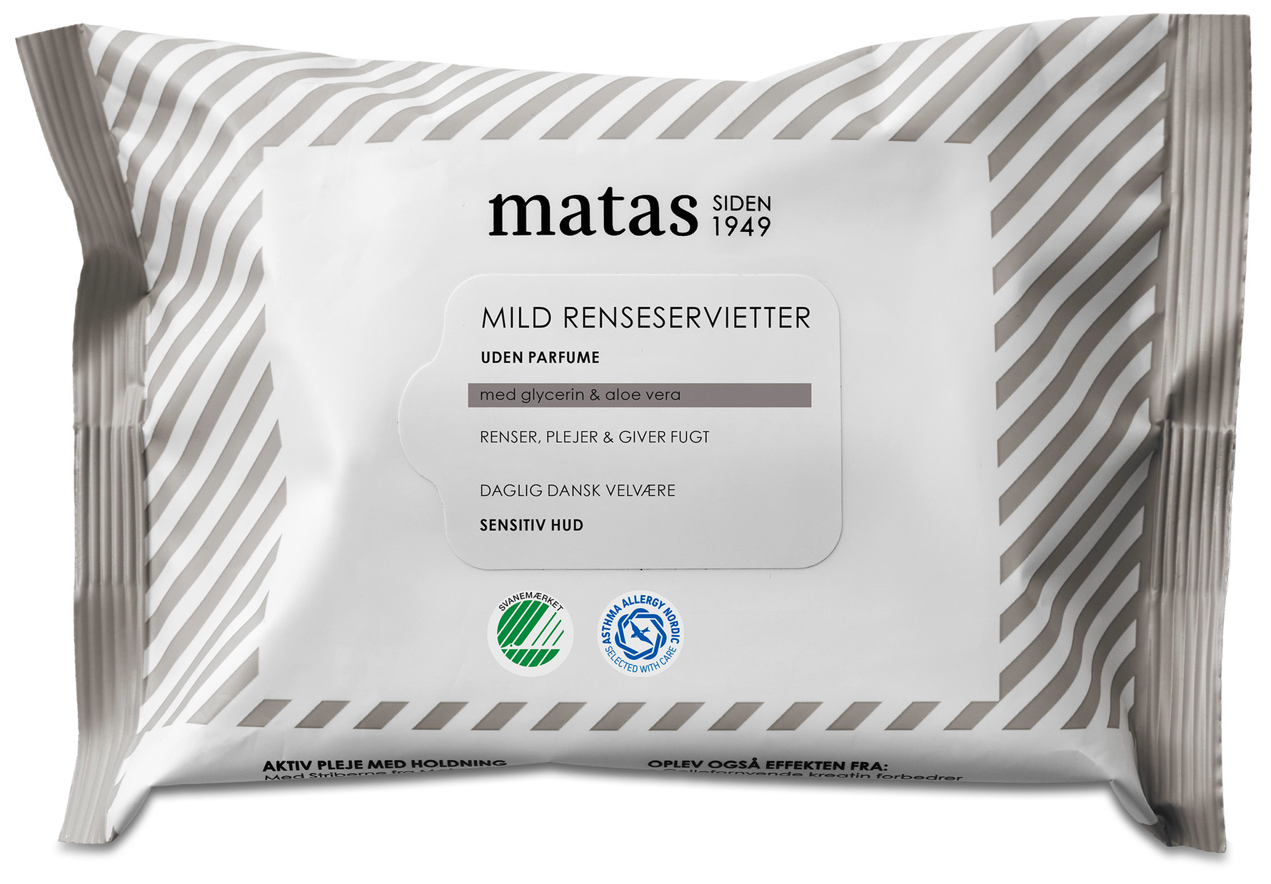 Matas Striber Mild Renseservietter Til Sensitiv Hud Uden Parfume 25 stk