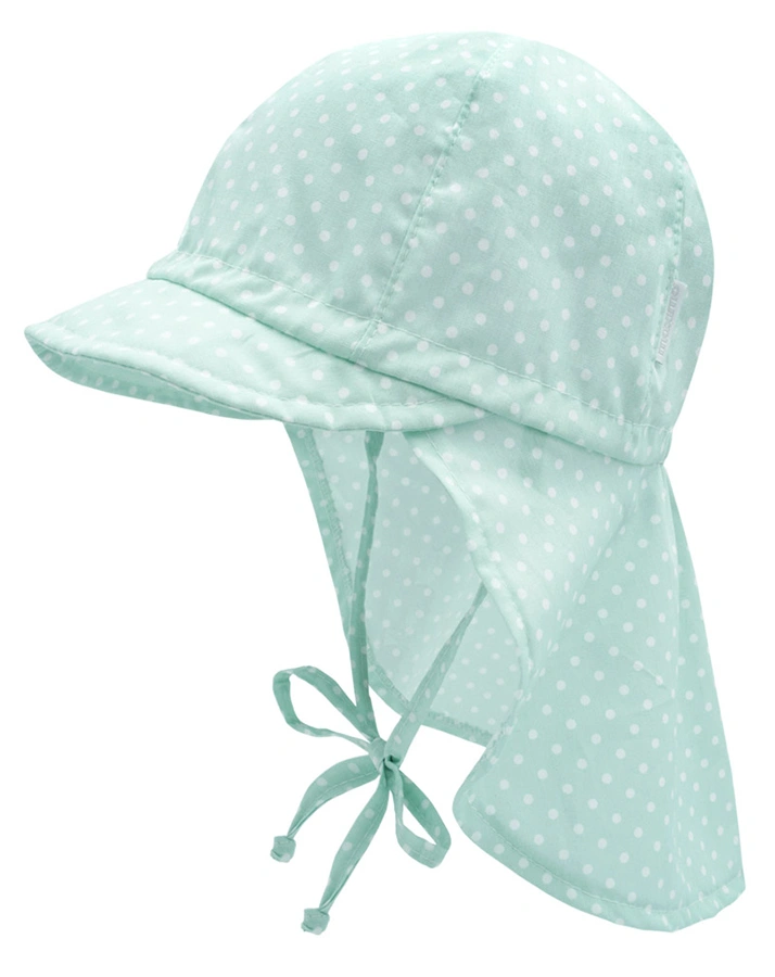 Schirmmütze PUNKTE mit Nackenschutz in aqua