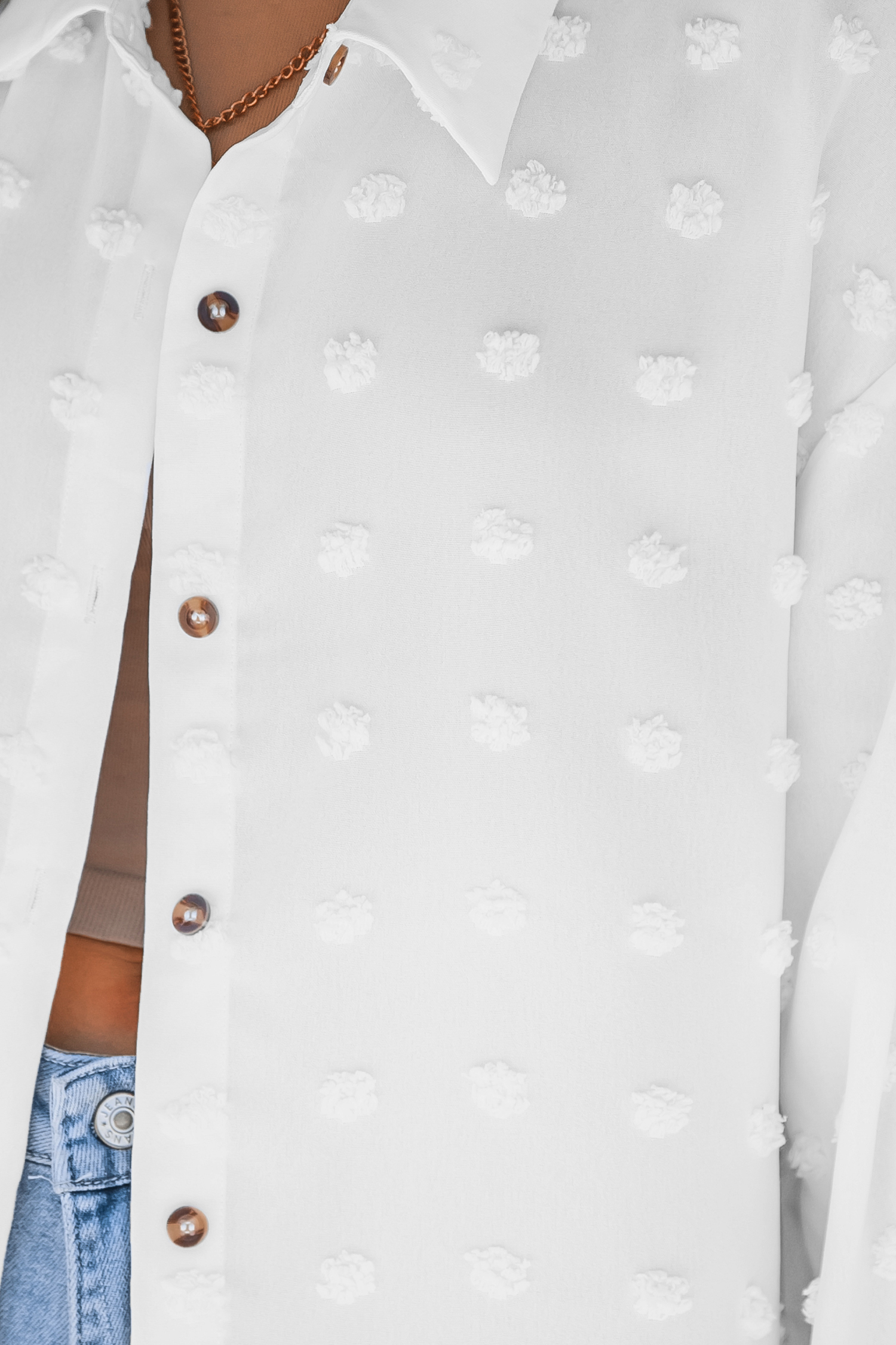 Robe cover up avec boutons à point suisse