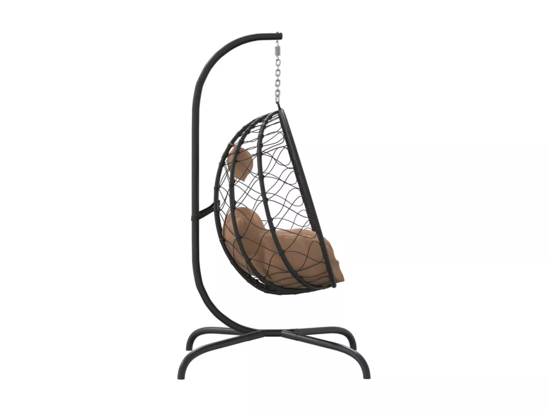 Chaise suspendue en forme d'œuf avec coussin taupe
