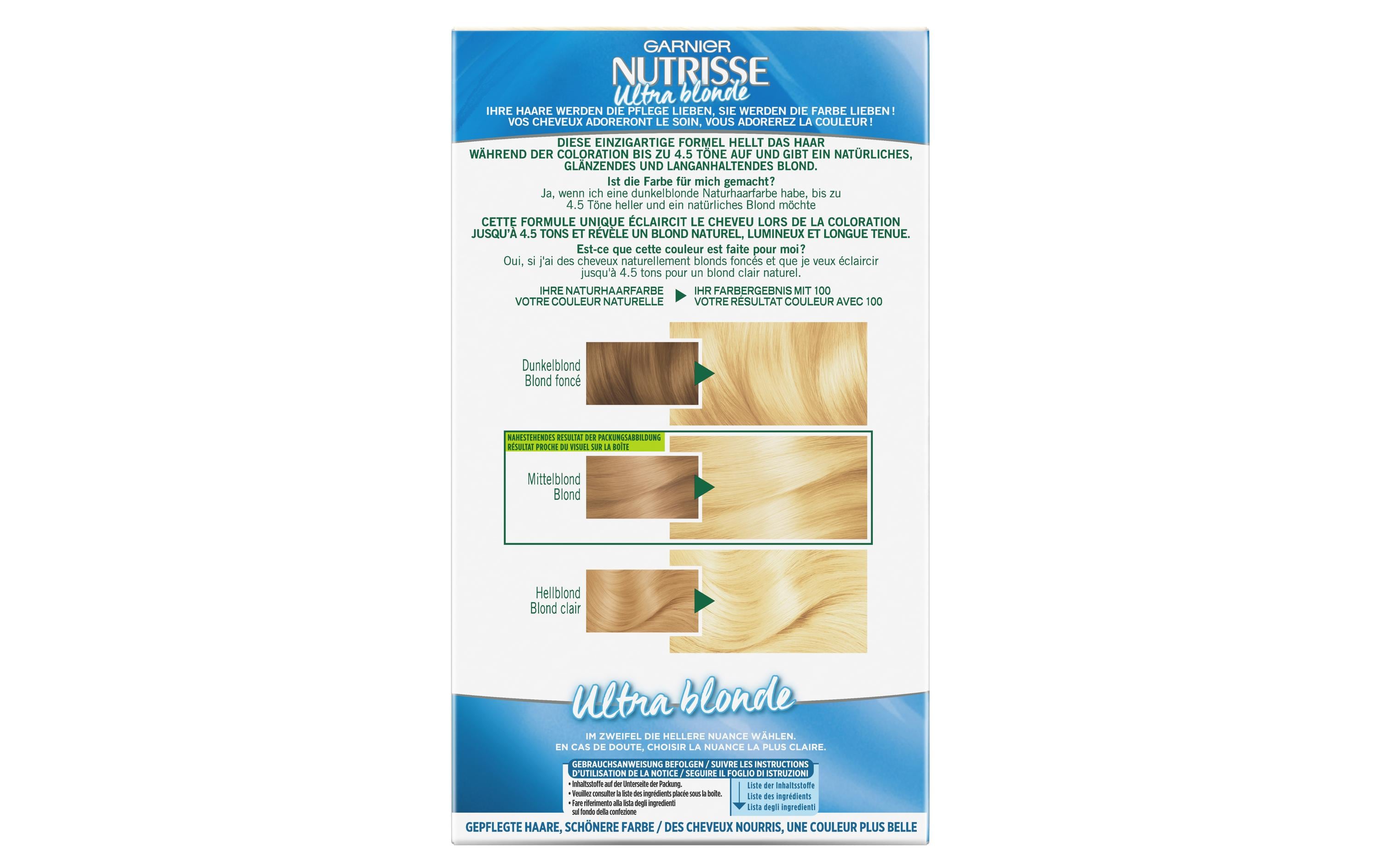 Haarcoloration Nutrisse Ultra Blonde 100 Super AufhellerAufhellung für ein natürliches Blond