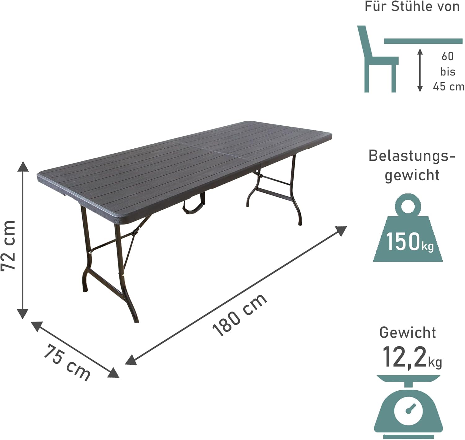 Lemodo Sitzgruppe bestehend aus Tisch und 2 Bänke Bierzeltgarnitur klappbar, 3-teilige Biertischgarnitur, einfach zu transportierende Bierbankgarnitur, Gartengarnitur