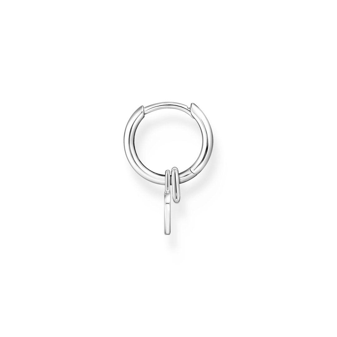 Thomas Sabo Einzel Creole mit Herz Anhänger Silber
