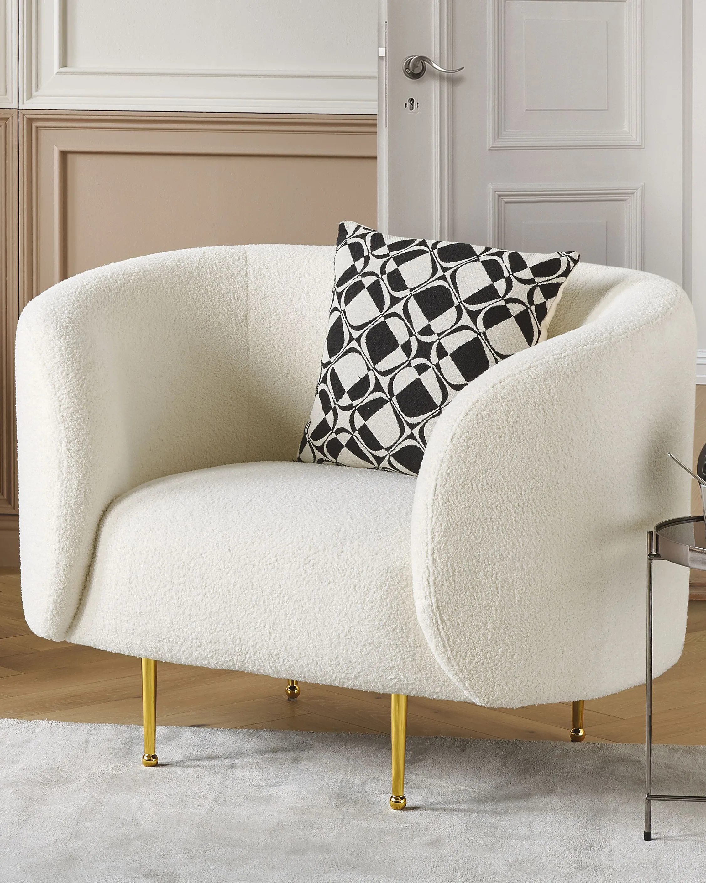 Fauteuil LOEN Bouclé Wit