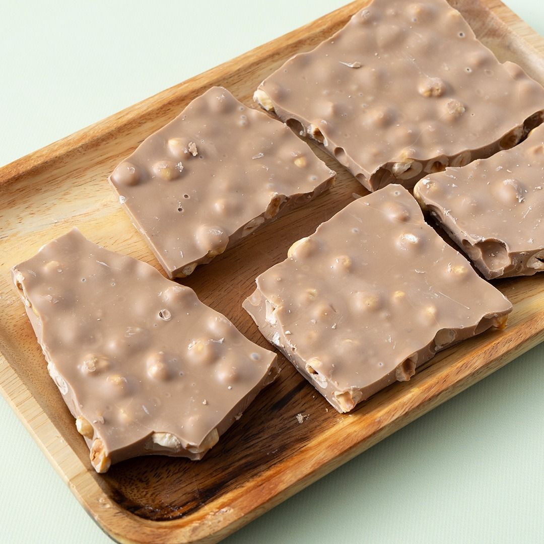 Chocolade hazelnoot breekplaat karamel brokken