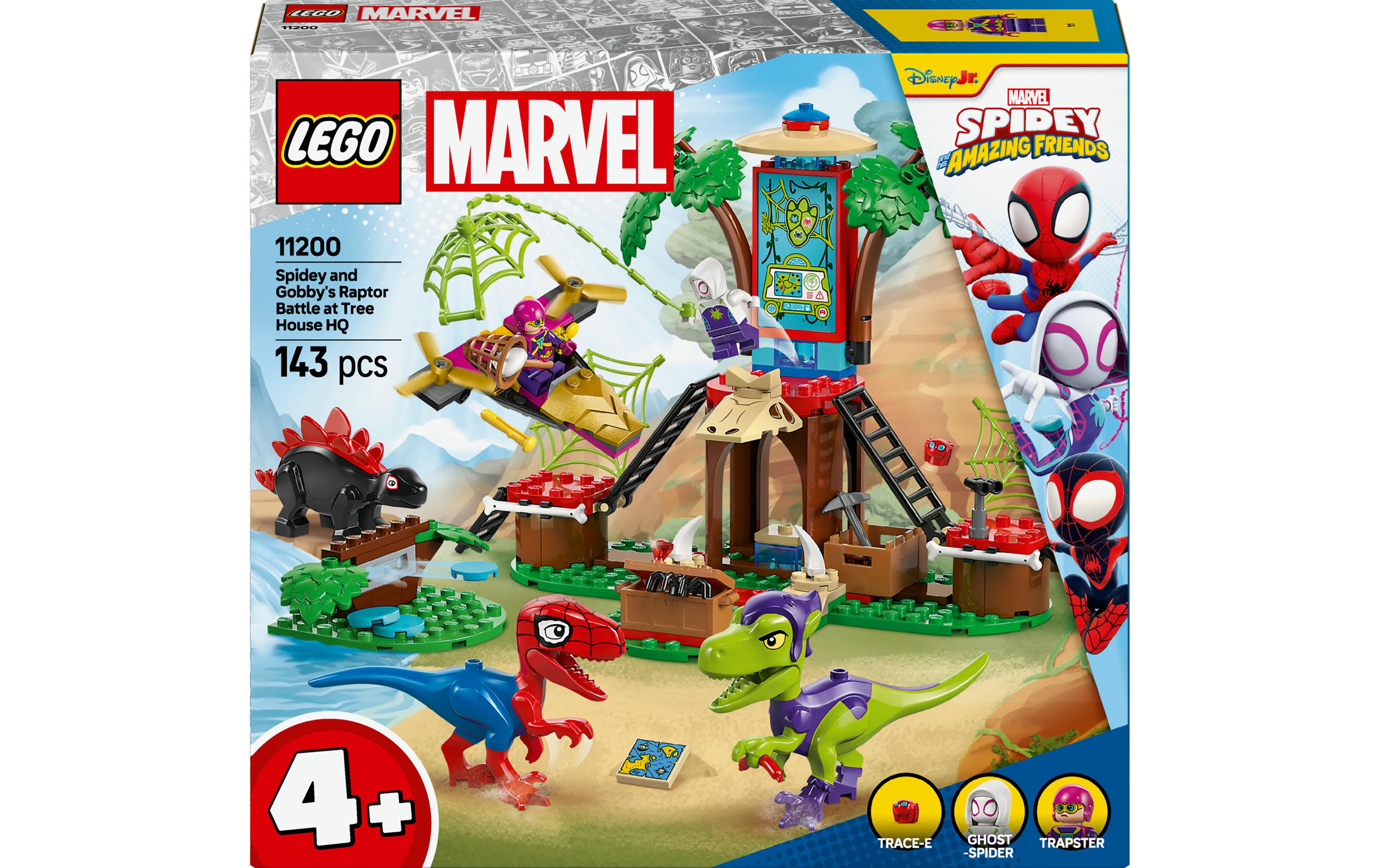 Marvel Showdown am Baumhaus 11200Bauset mit 2 Superhelden-Dinos: Stegosaurus und Raptor