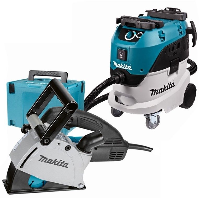 Makita DK0093J  Combiset Sleuvenfrees in mbox (SG1251J) & Alleszuiger / bouwstofzuiger (VC4210L)