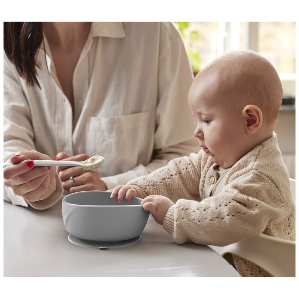 Everyday BabyEveryday Baby   Esslernschüssel mit Saugfuss quiet grey