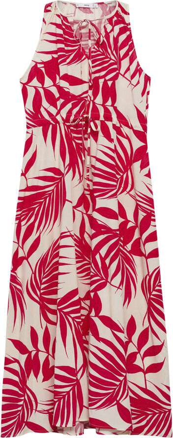 MANGO Bow printed dress Red
