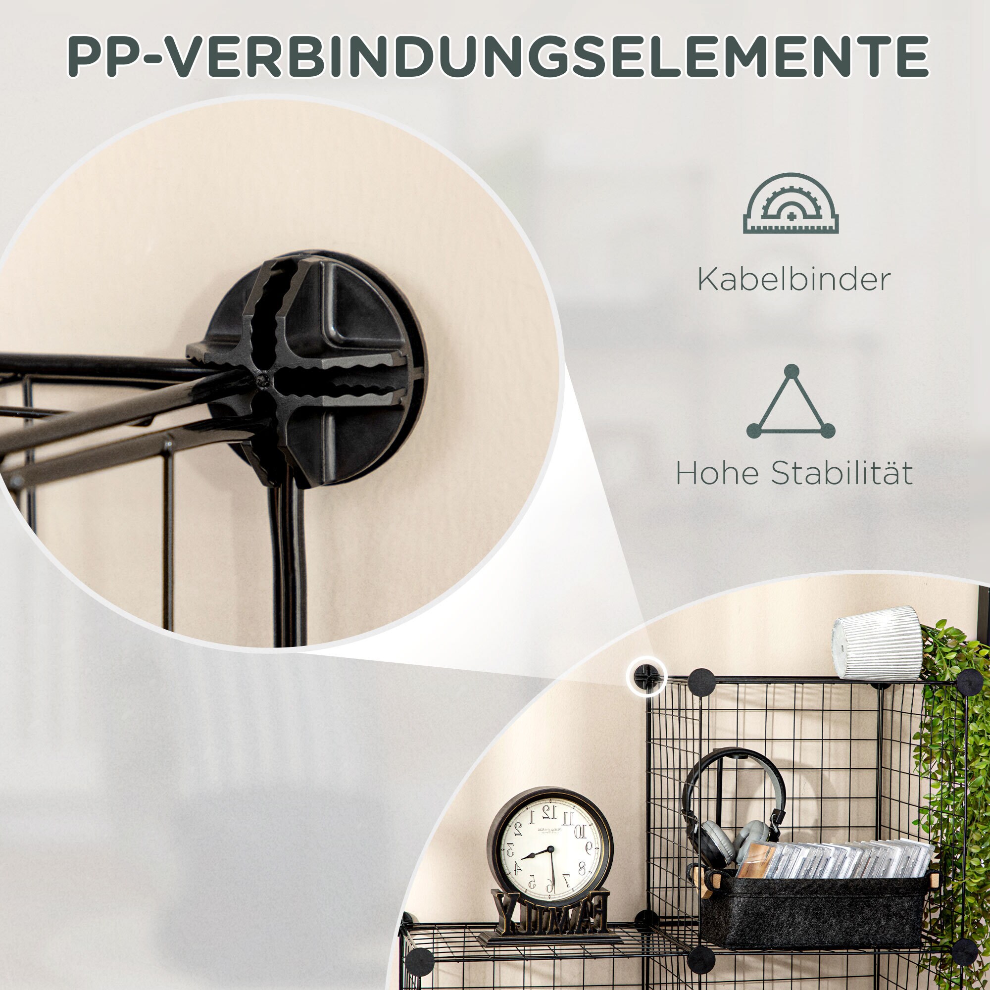 HOMCOM Regalsystem mit DIY-Funktion schwarz 35L x 35B x 35H cm