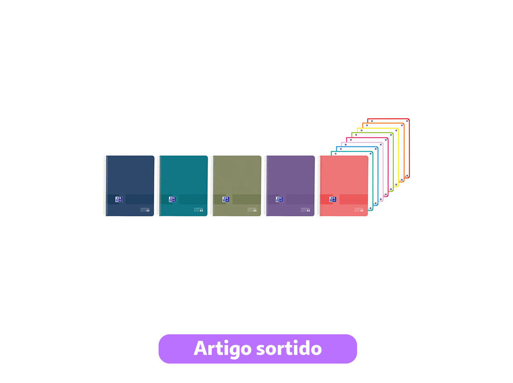 CADERNOS A4 PAUTADO POLIPROPILENO OXFORD LIVE&GO 160 FOLHAS CORES SORTIDAS