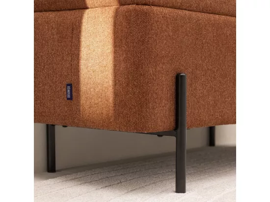 Kos - Banc coffre en tissu et métal L100cm - Rouille