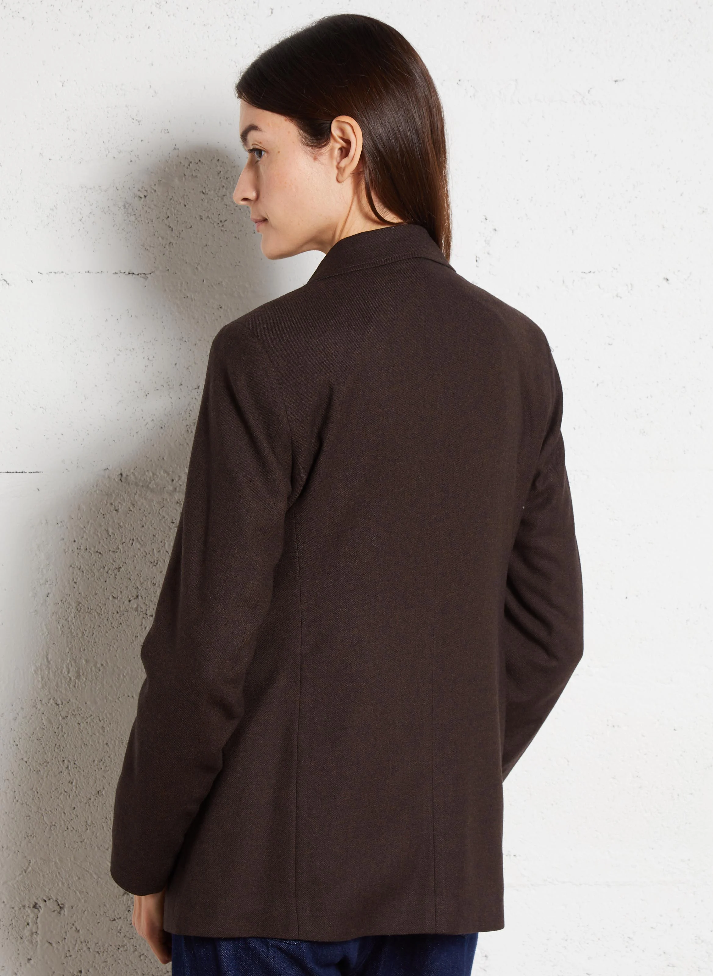 VITALO - Veste de blazer ajustée à col tailleur | Marron