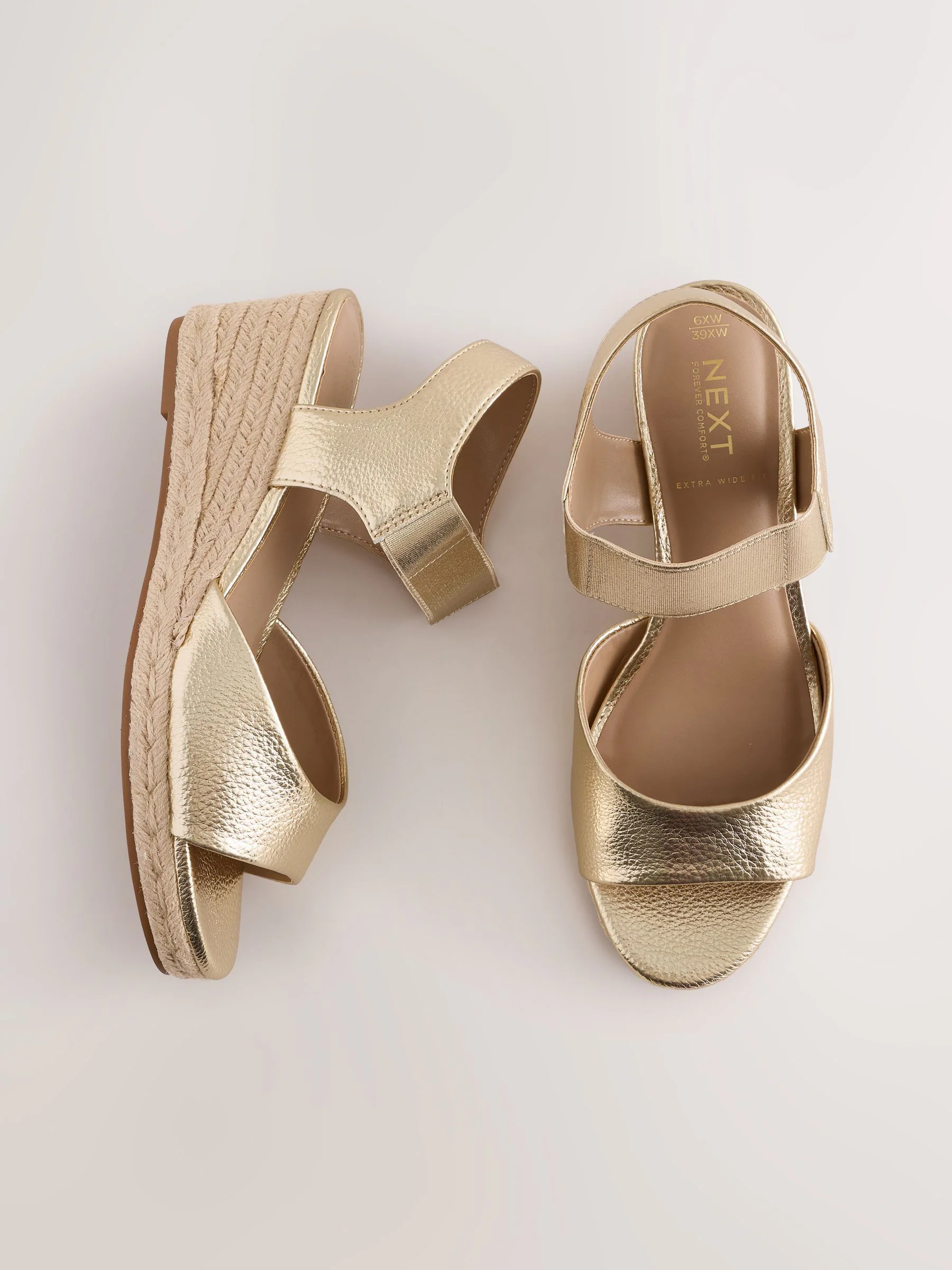 Goud - Ronde Teen Elastische Riem Detail Sleehakken