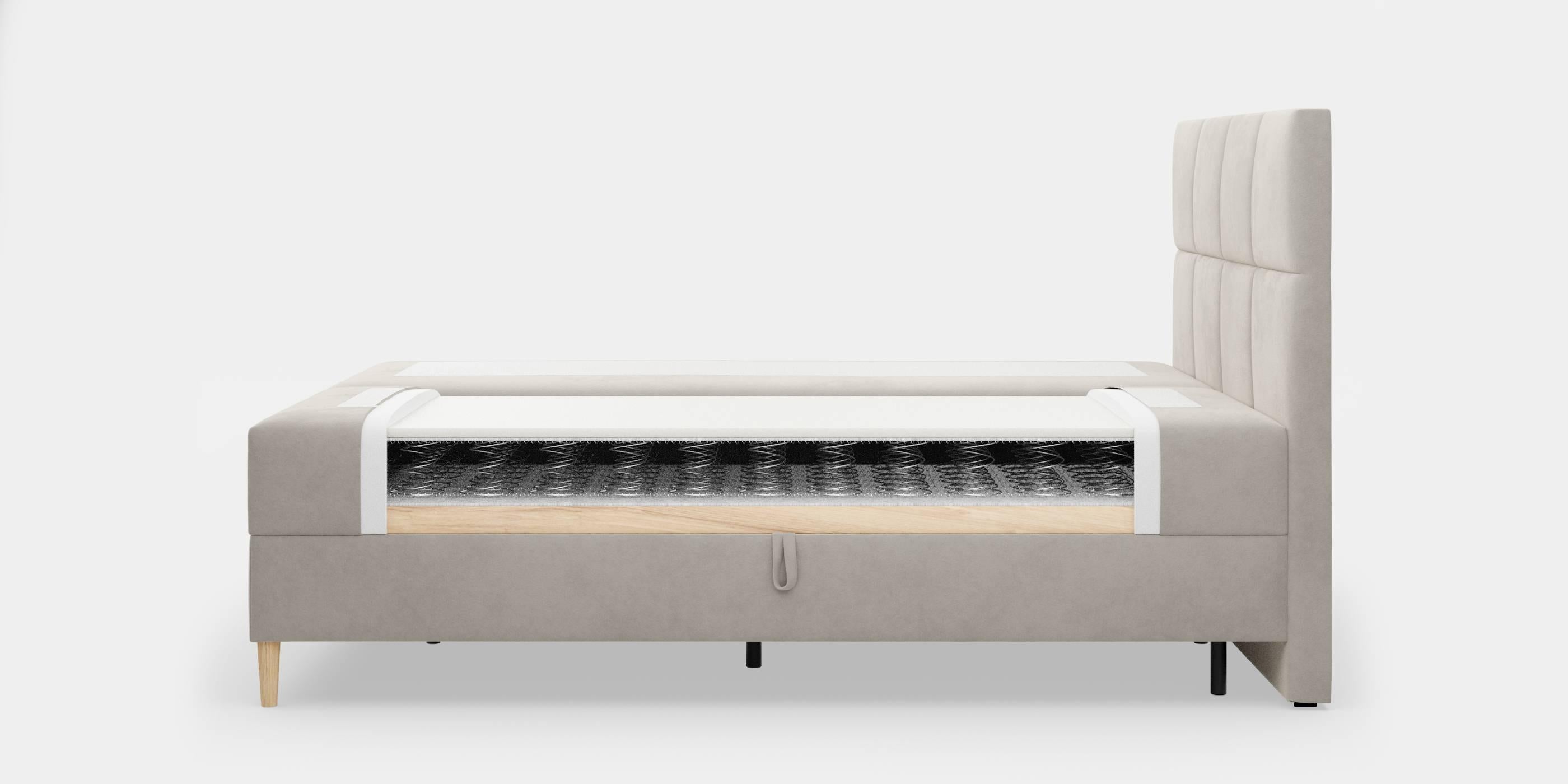 by fonQ Novae Boxspring met Opbergruimte 180 x 200 cm - Beige / Naturel