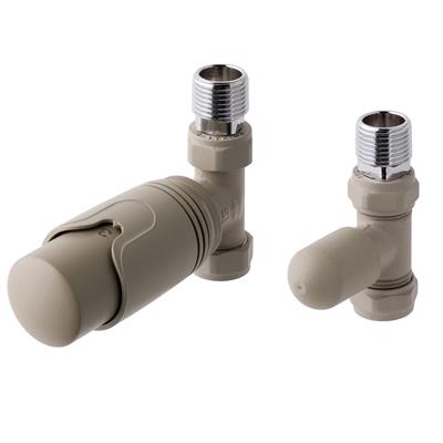 Eastbrook Valve radiator aansluitset recht met thermostaat mat cappuccino