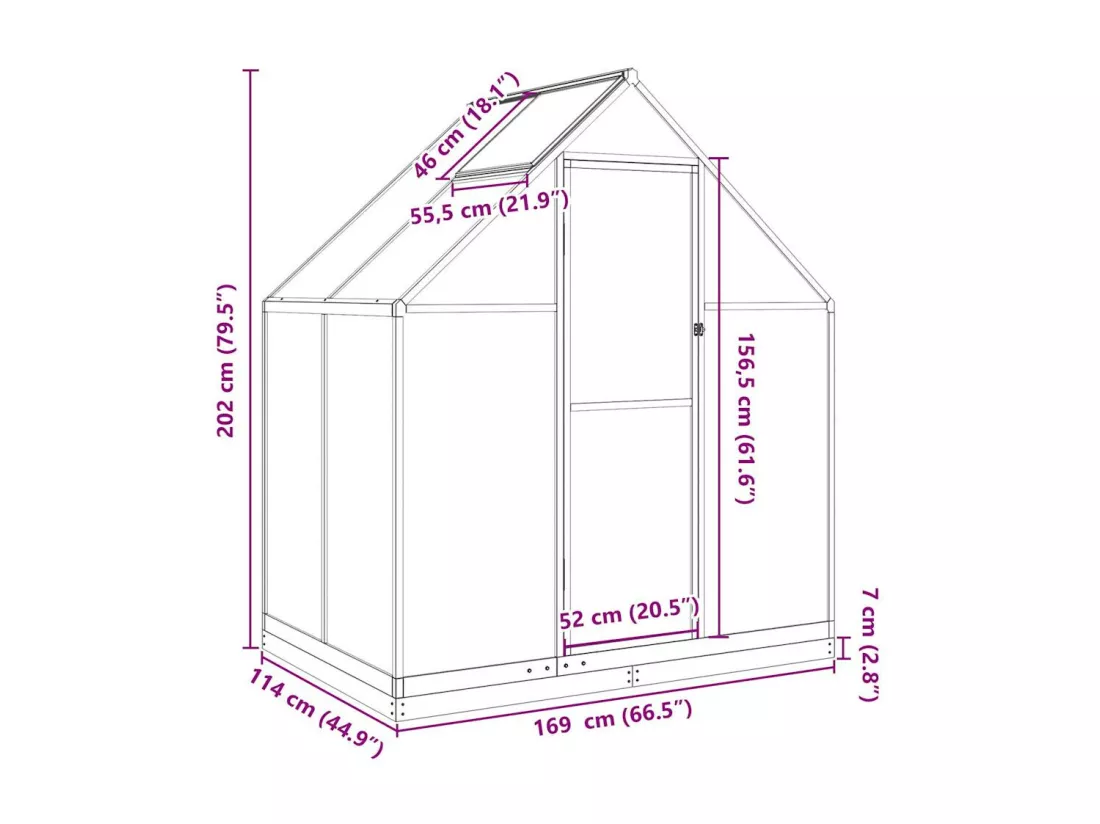 Serre tente abri plante aluminium 169 x 114 x 202 cm 02_0044486
