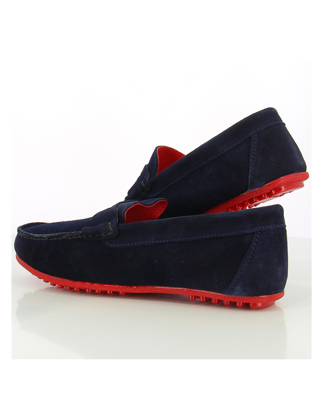 hylton mocassin homme 80743-02 daim bleu marine/rouge