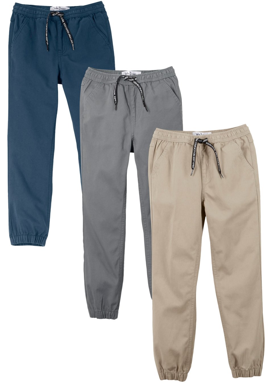 Lot de 3 pantalons avec finitions élastiques