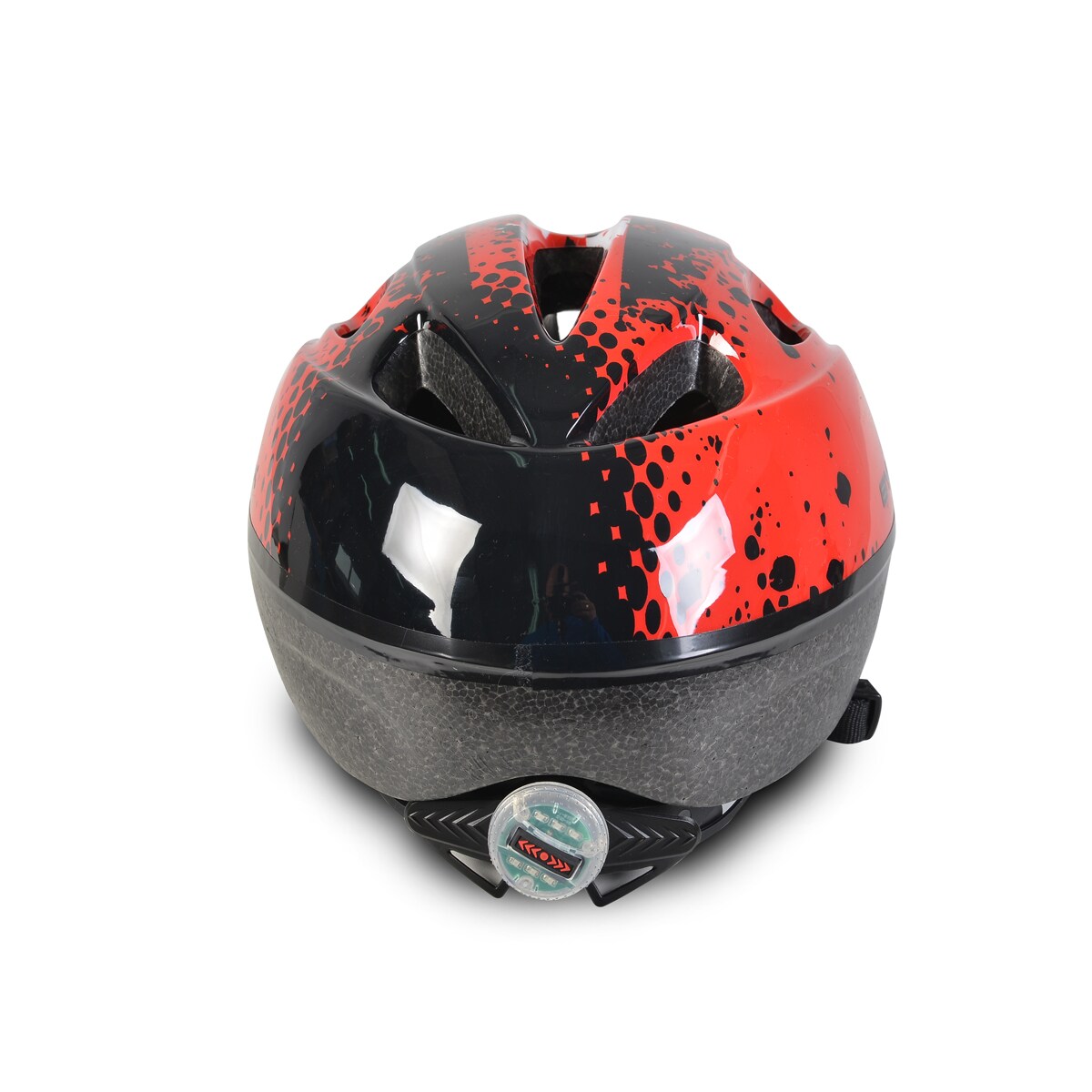 Byox Kinder Schutzhelm Y03 Größe S 48-54 cm einstellbar LED-Beleuchtung 8 Löcher rot