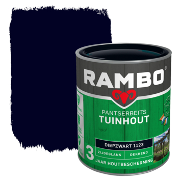 Rambo Pantserbeits Tuinhout zijdeglans dekkend diepzwart 750 ml