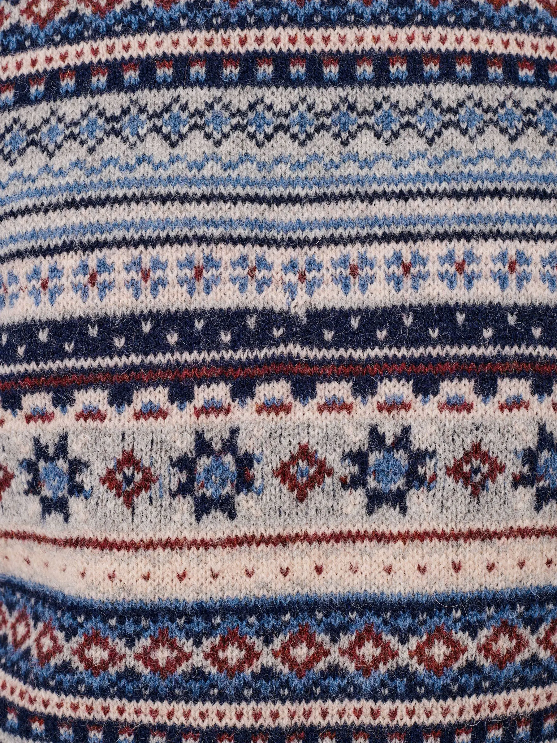Lichtblauw - Aubin trui met ronde hals en fairisle