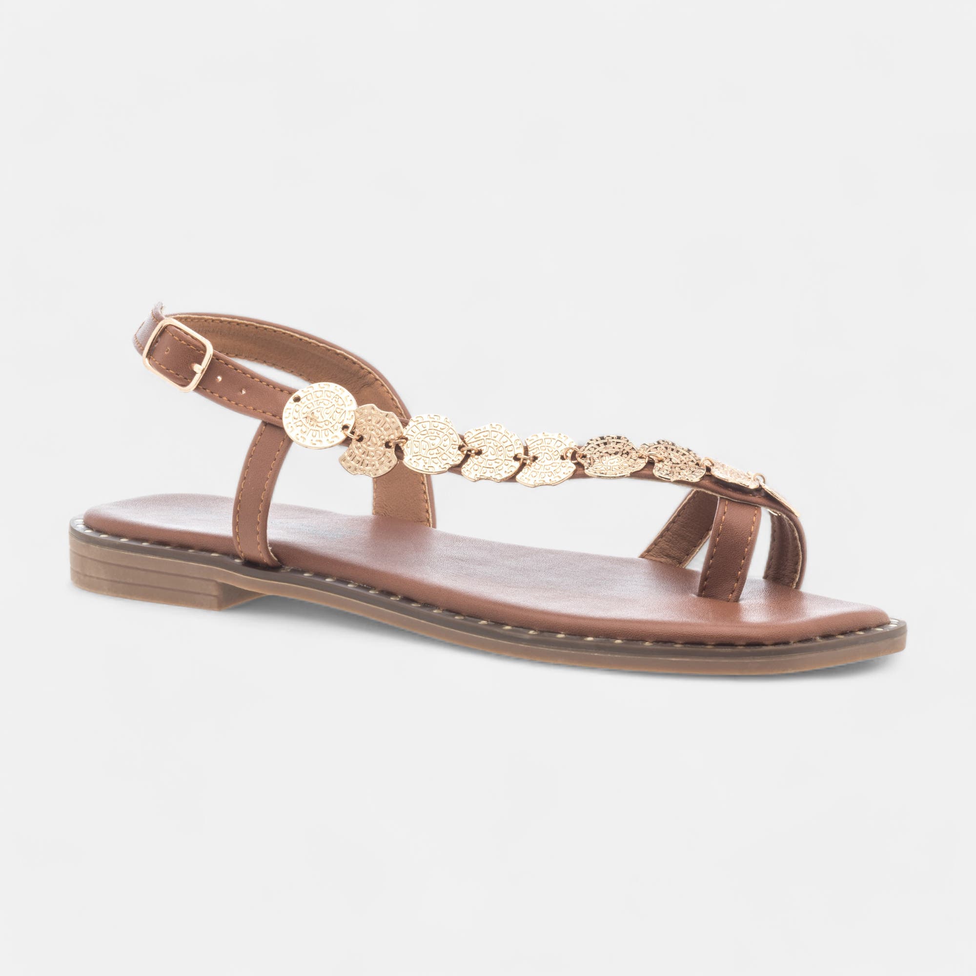 Nu-pieds Femme cognac