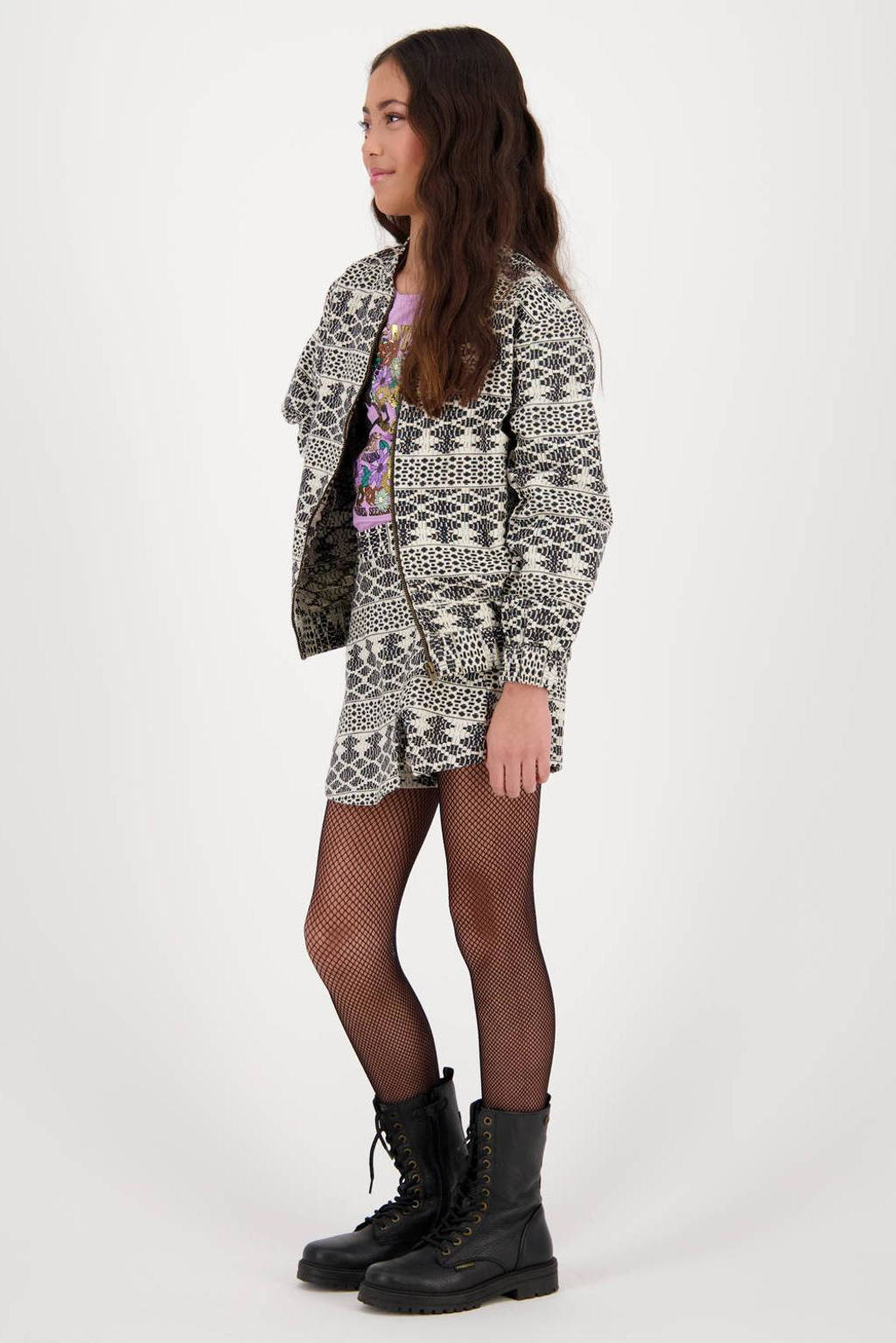 Vingino jasje Tayla met all over print zwart/beige