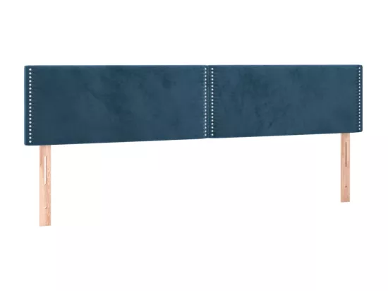 Sommier tapissier matelas et LED Bleu foncé 180x200 cm Velours