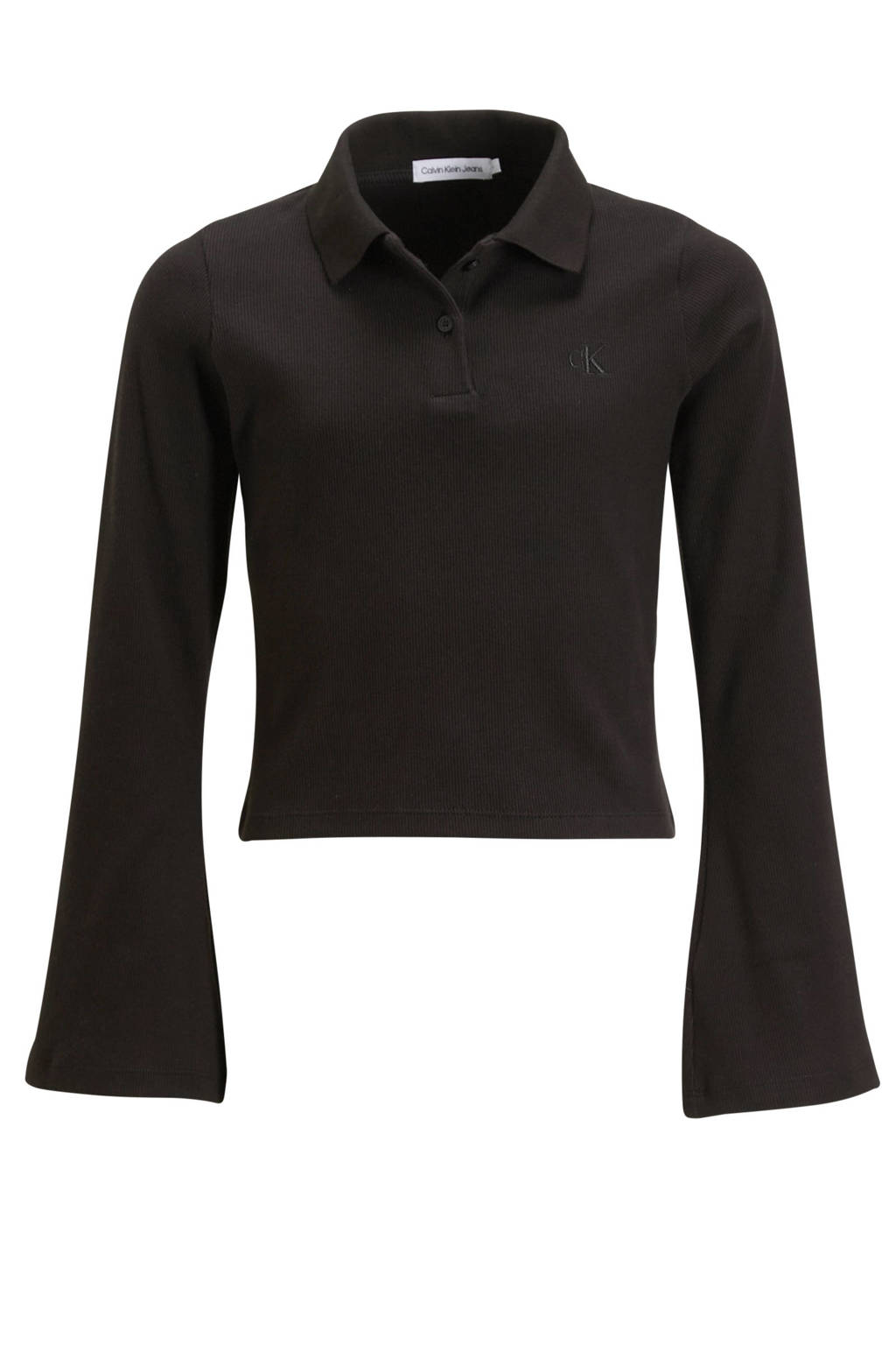 Calvin Klein polo RIB SLIM zwart