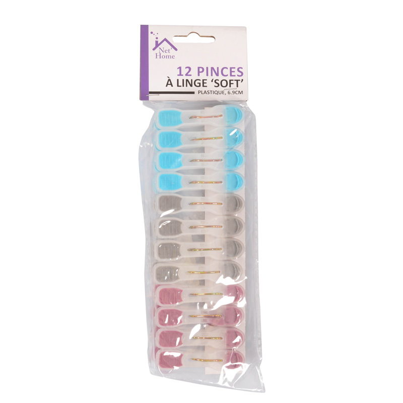 12 pinces à linge 'Soft'