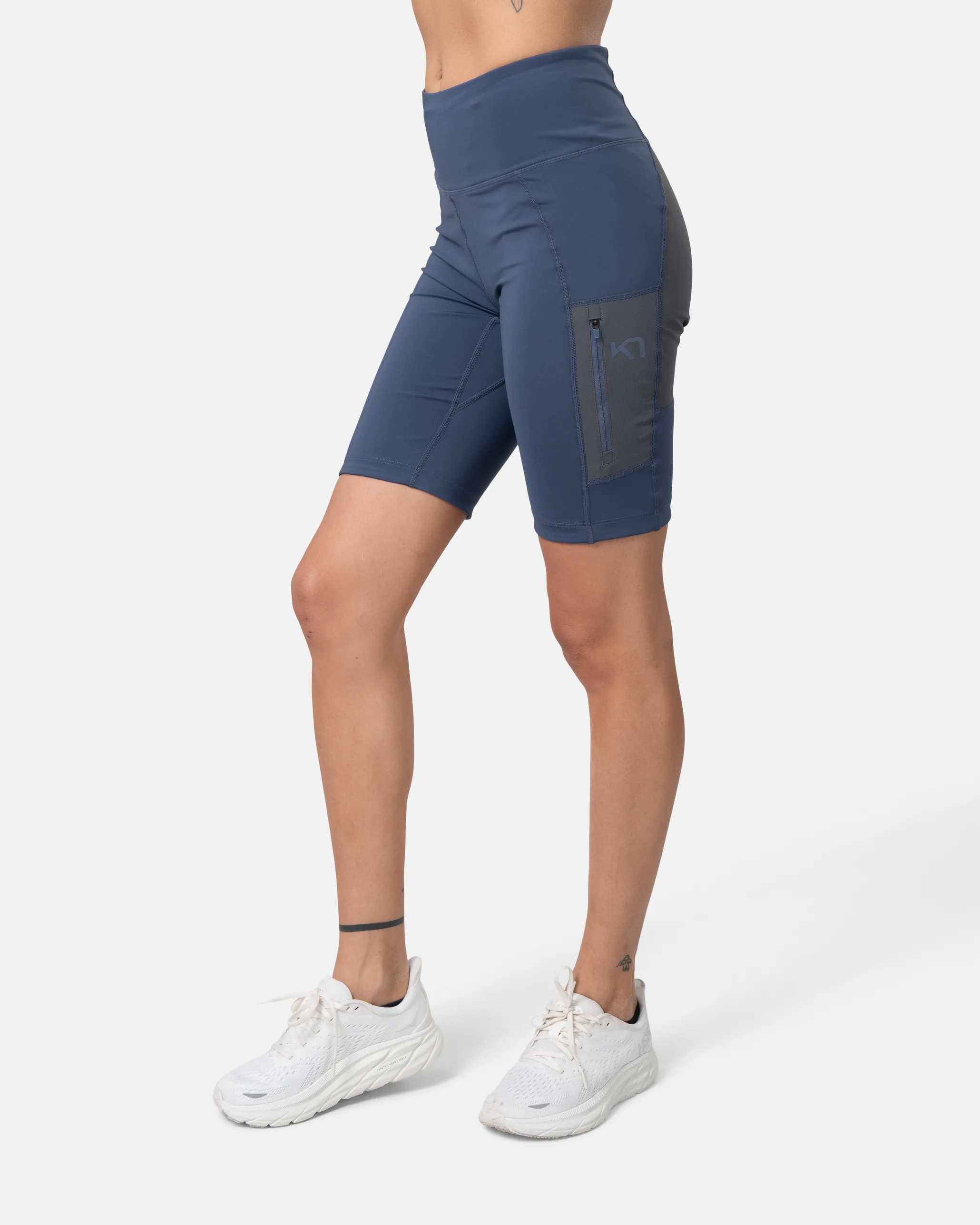 Kari Traa Ane High Waist Shorts Dusty Midtone Blue
