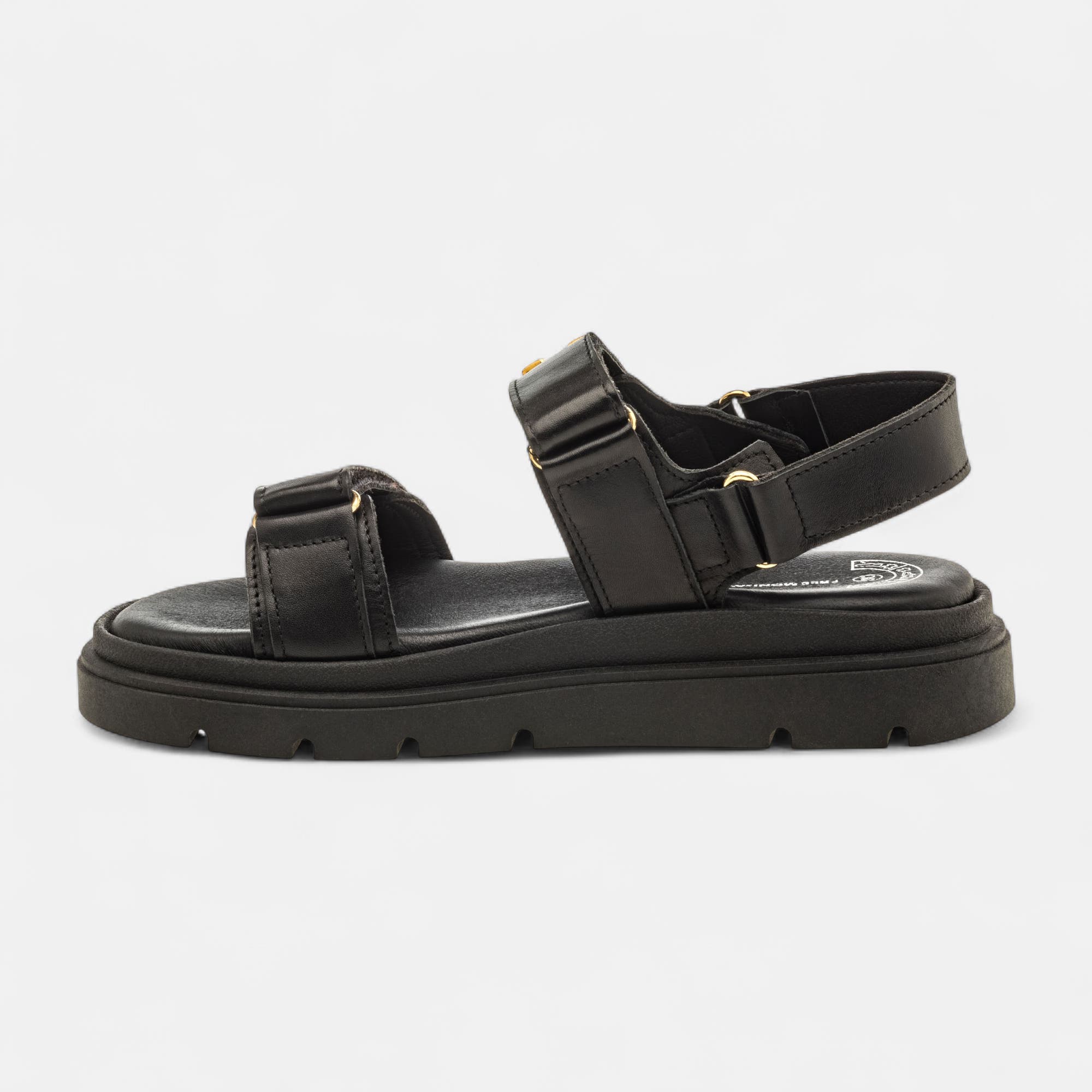 Sandales Femme en cuir noir