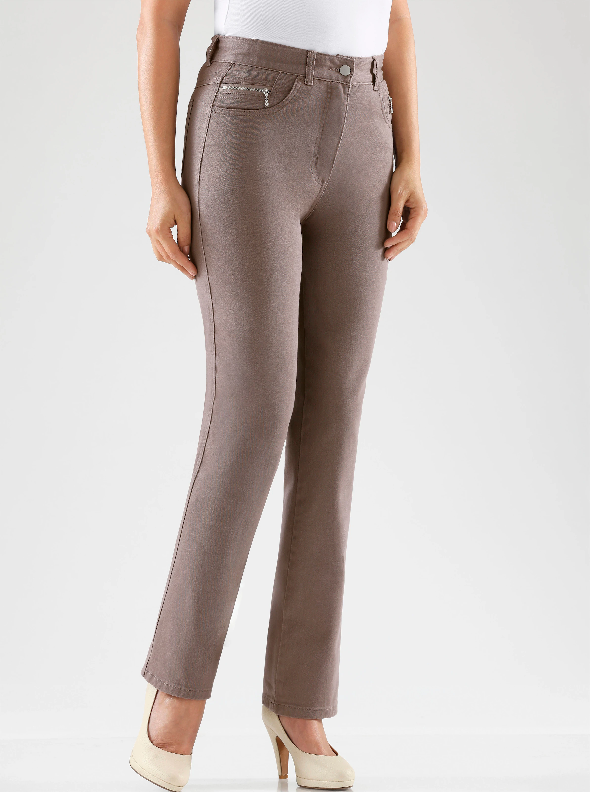 5-Pocket-Jeans in taupe
