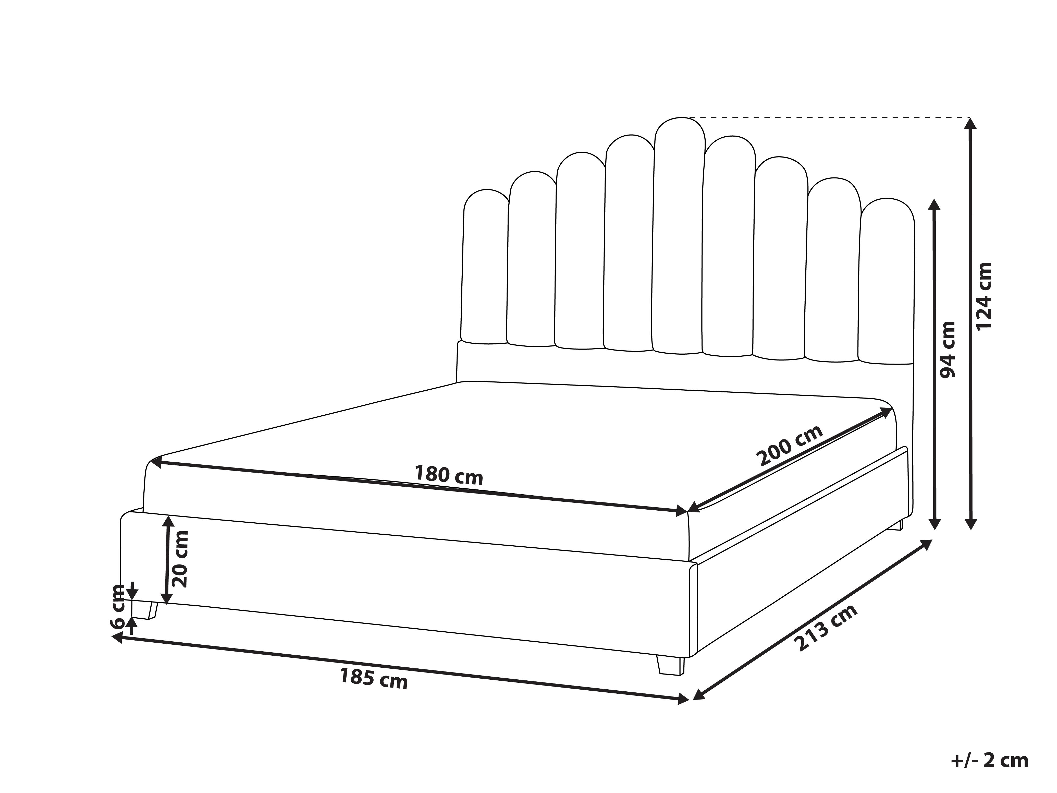 Bed Fluweel VINCENNES 180 x 200 cm Taupe