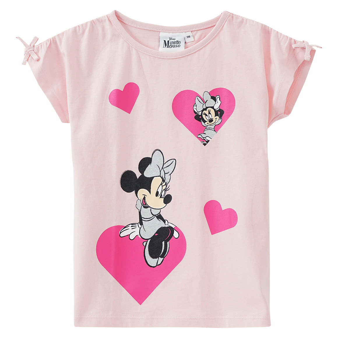 Topolino Minnie Maus T-Shirt mit Glitzer-Print rosa