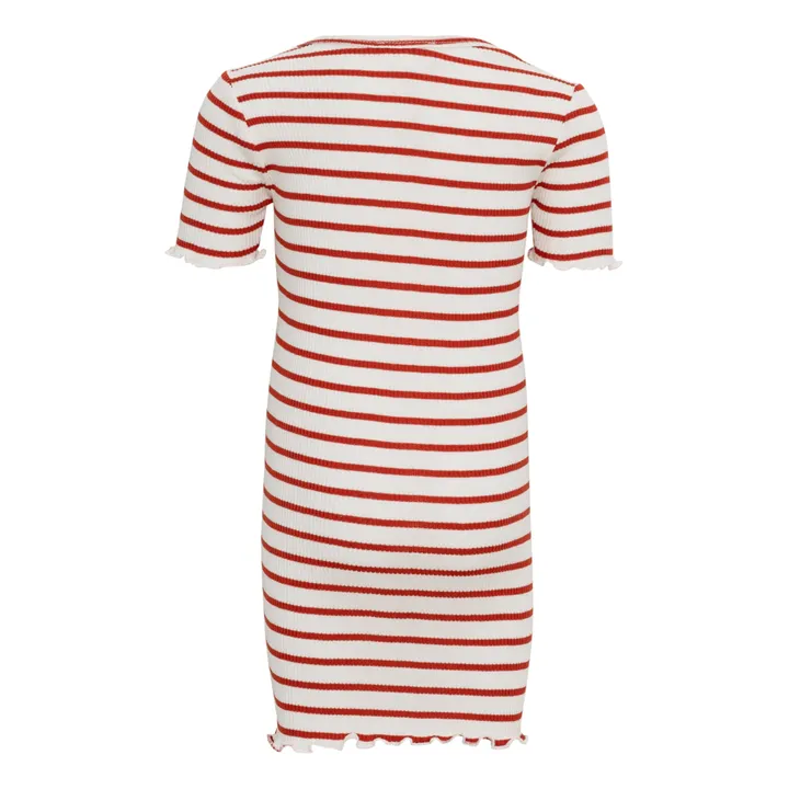 Minimalisma Robe Rayée en Soie Bird | Rouge