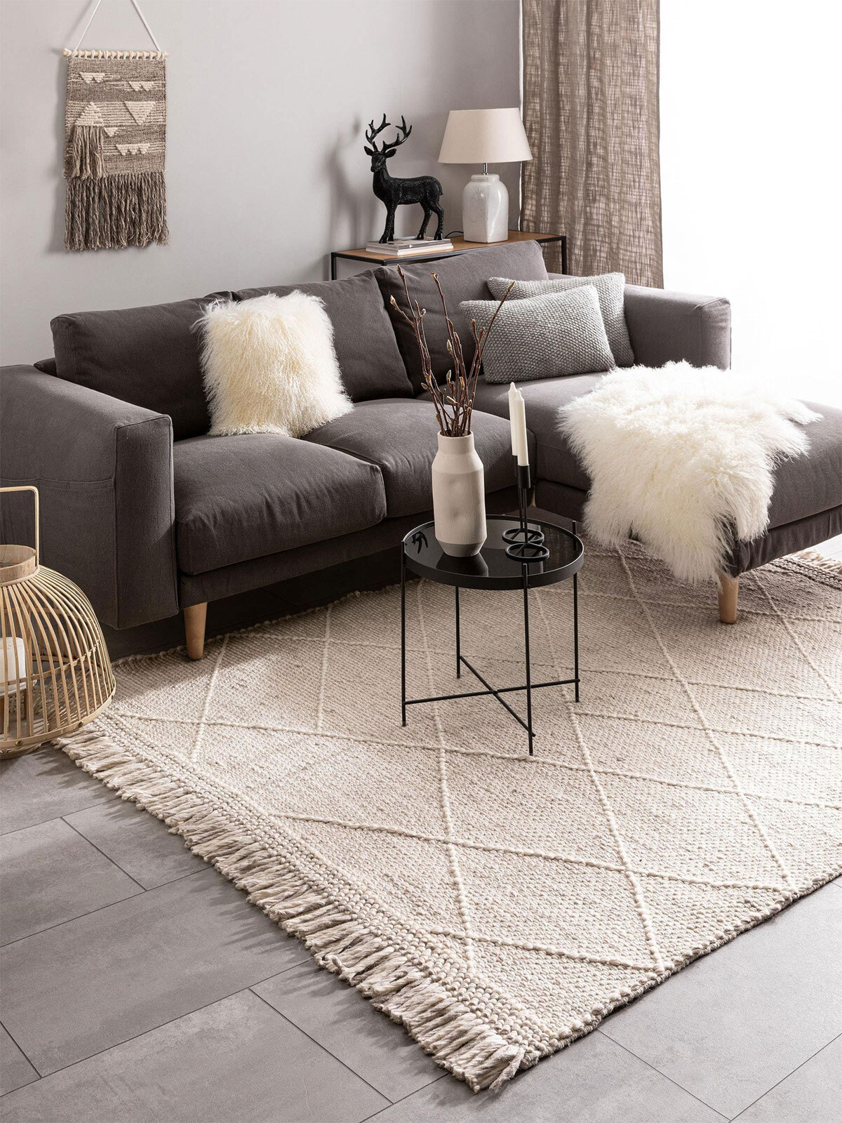 benuta pure Wollteppich DAPHNE 120 x 170 cm beige