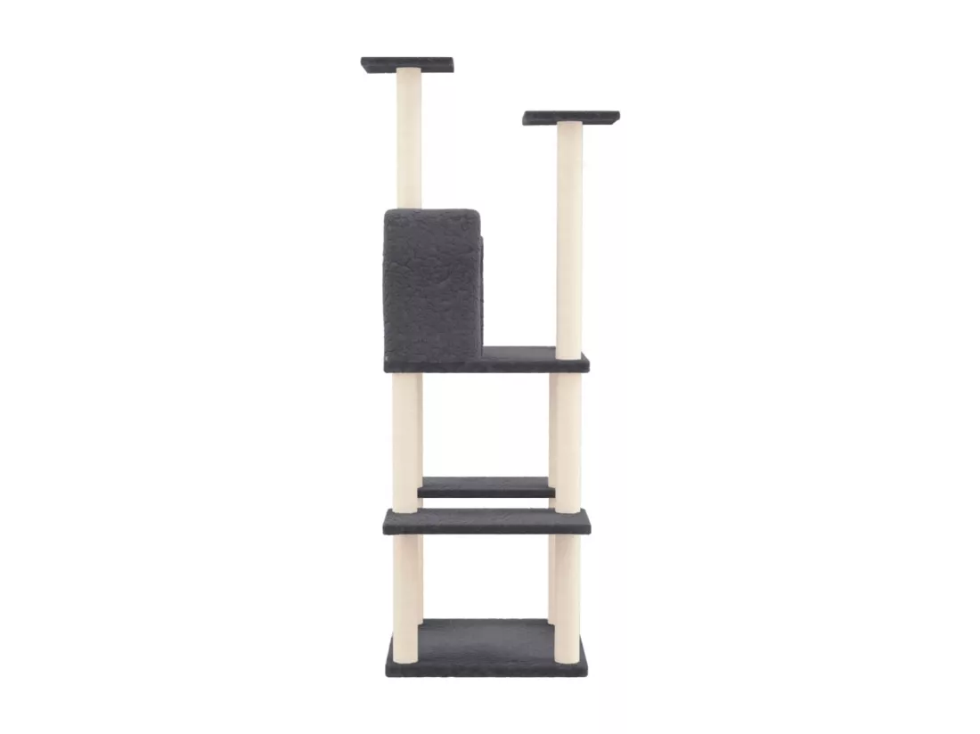 Arbre à chat avec griffoirs en sisal Gris foncé 144,5 cm